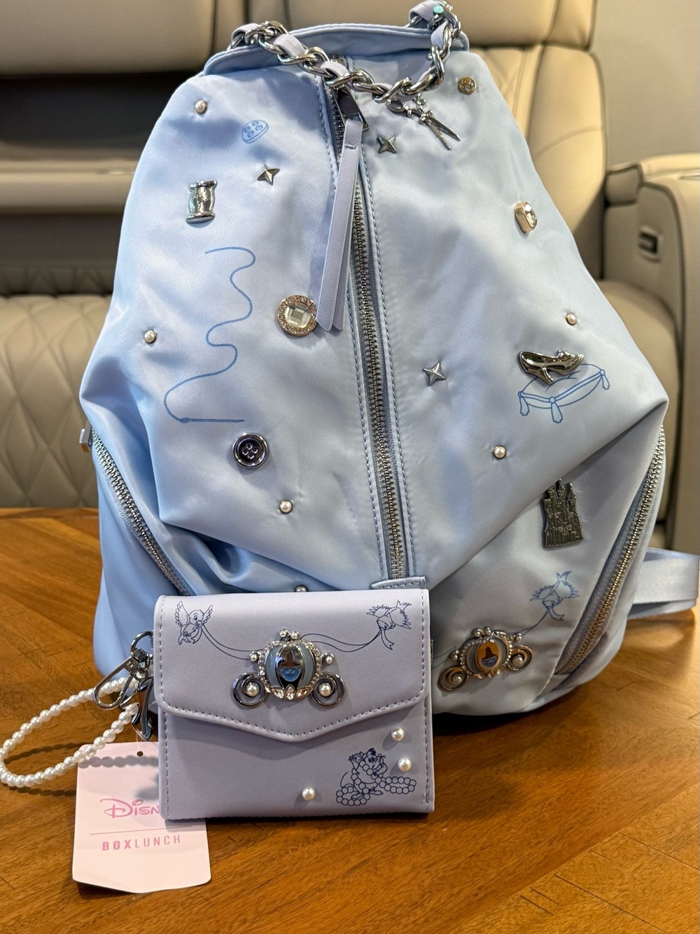 Disney Cinderella Minimalist Studded Mini Backpack AND Matching Wallet - NWT - Picture 10 of 15